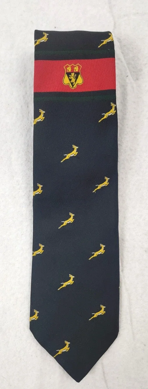Vintage Allez 90s Antelope Novelty Tie Black Yellow Animal Print